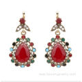 Vintage Retro Gold Red Ethnic Earrings Women